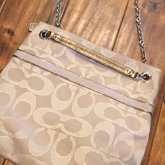 Vintage Coach signature poppy purse bag chain convertible strap Christmas - Picture 4 of 12